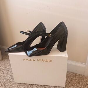 Amina Muaddi Charlotte Mary Jane Pumps